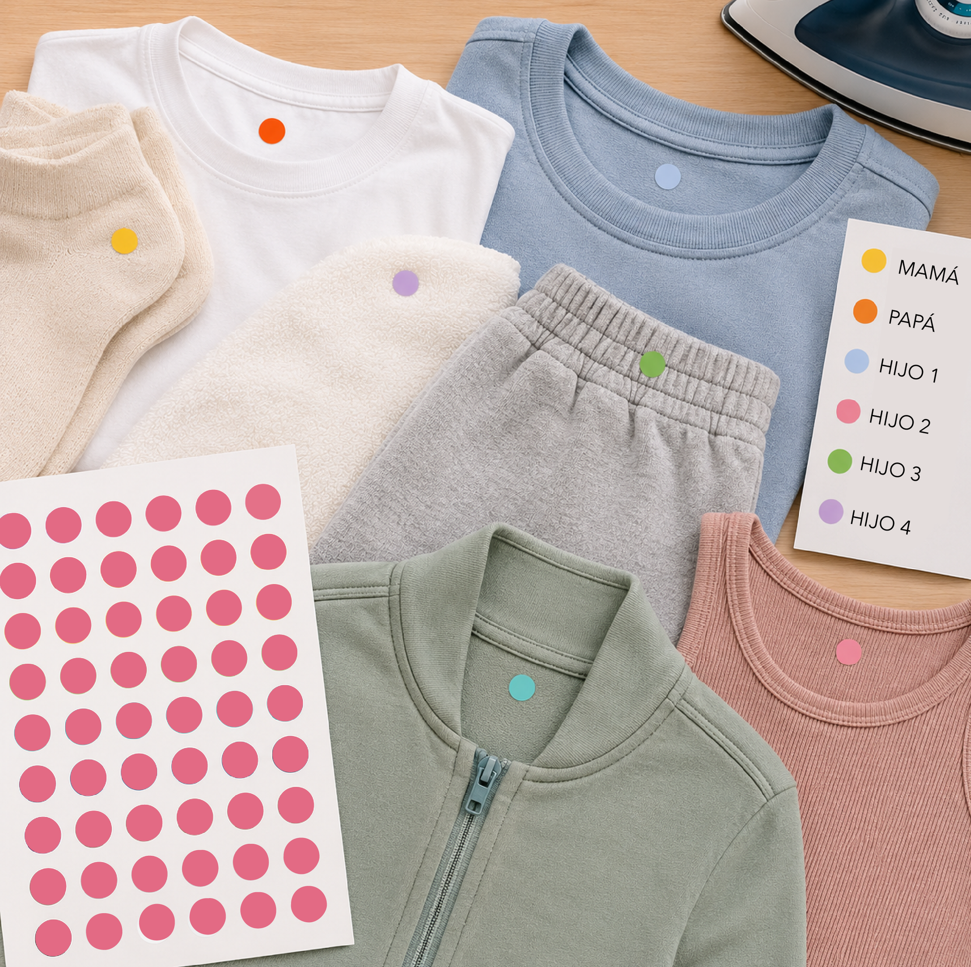 Puntos para ropa- identifica a tus familiares!