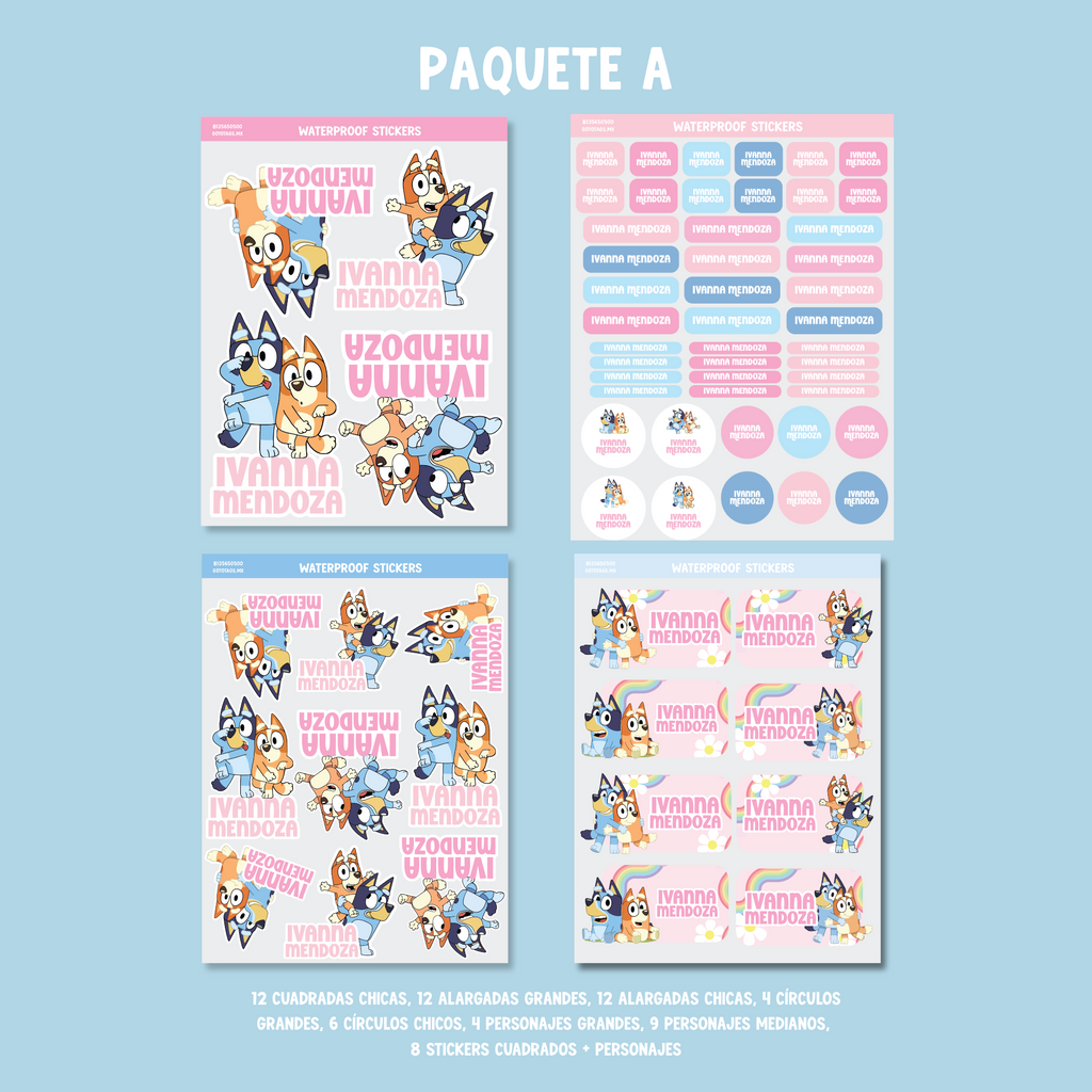 Stickers Bluey Rosa