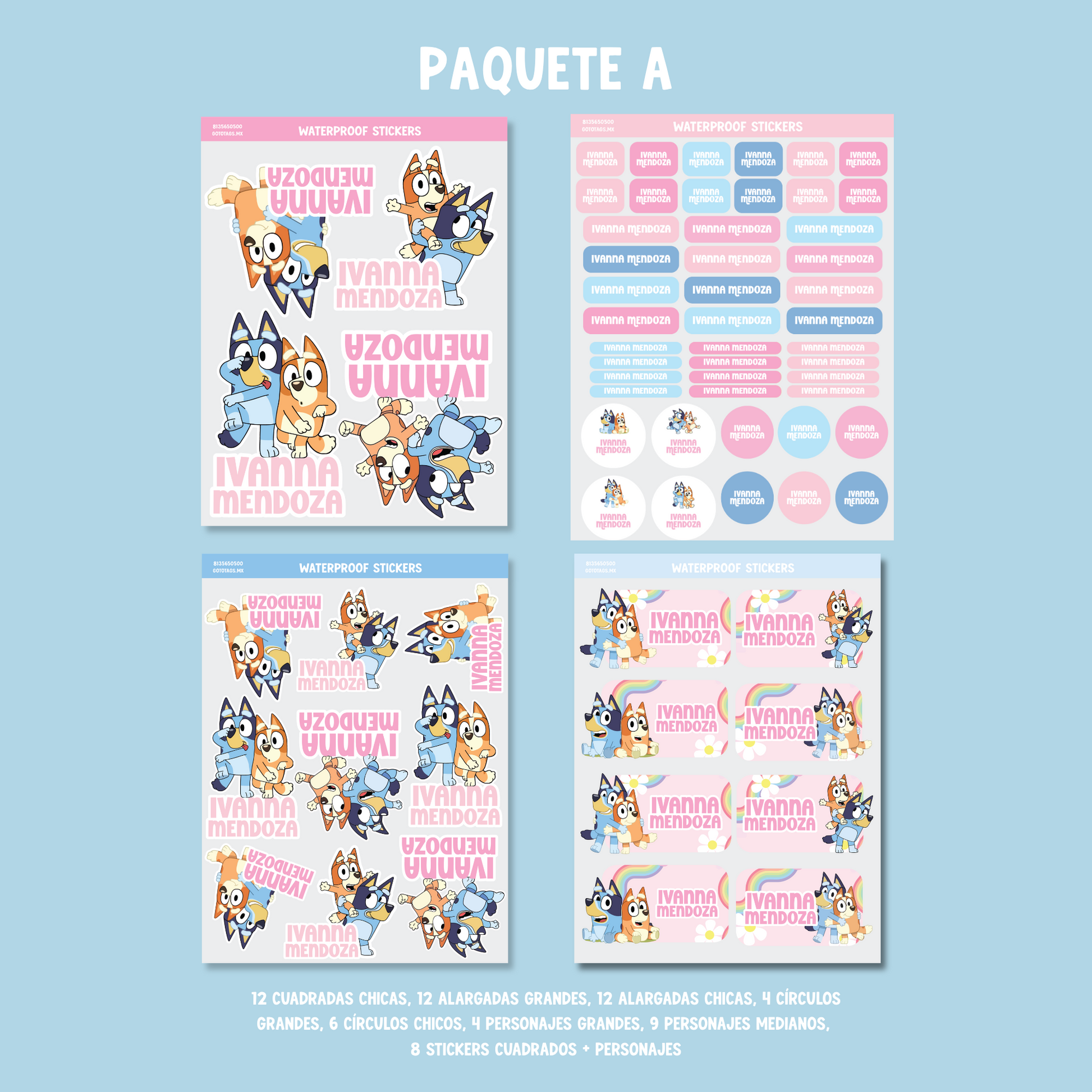 Stickers Bluey Rosa