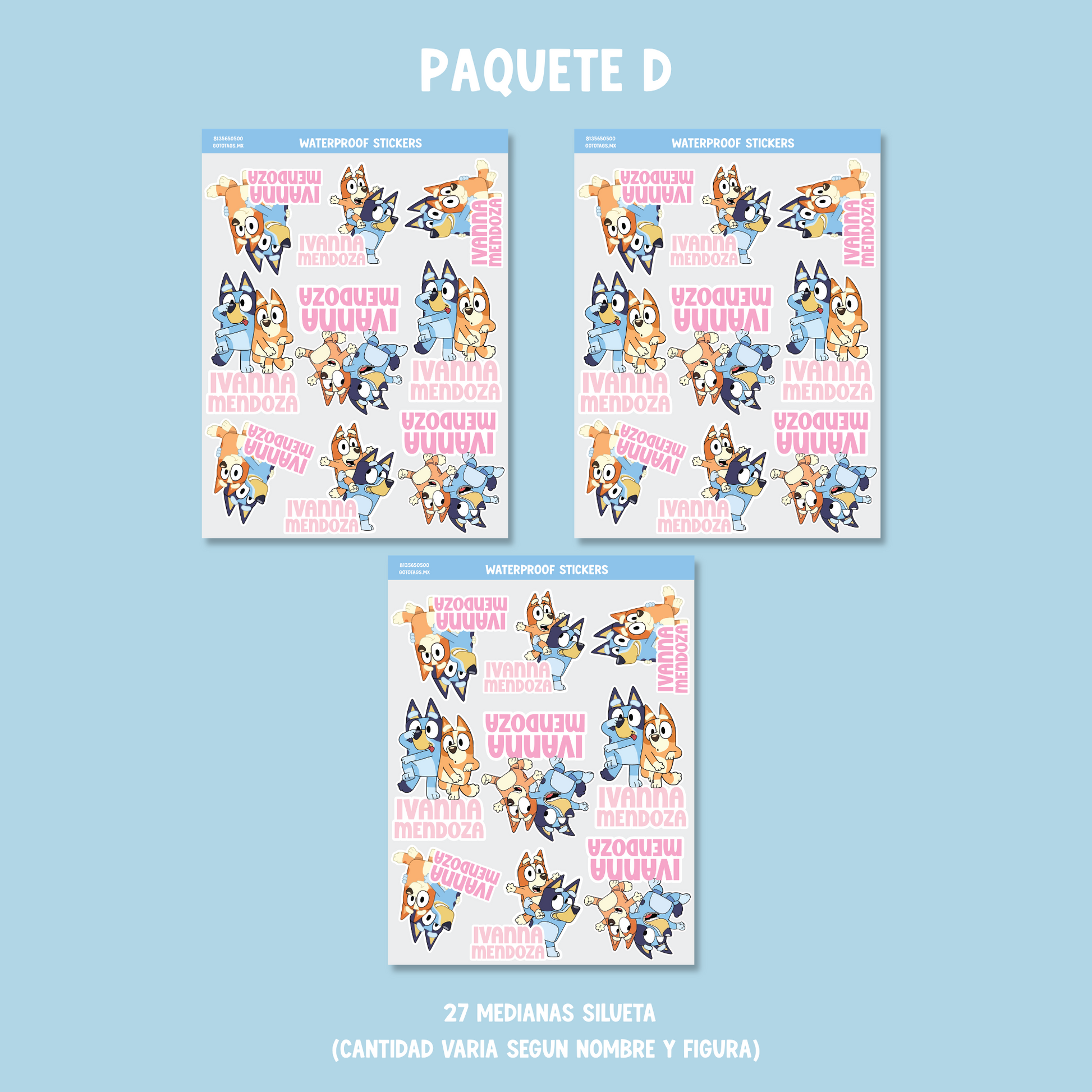Stickers Bluey Rosa