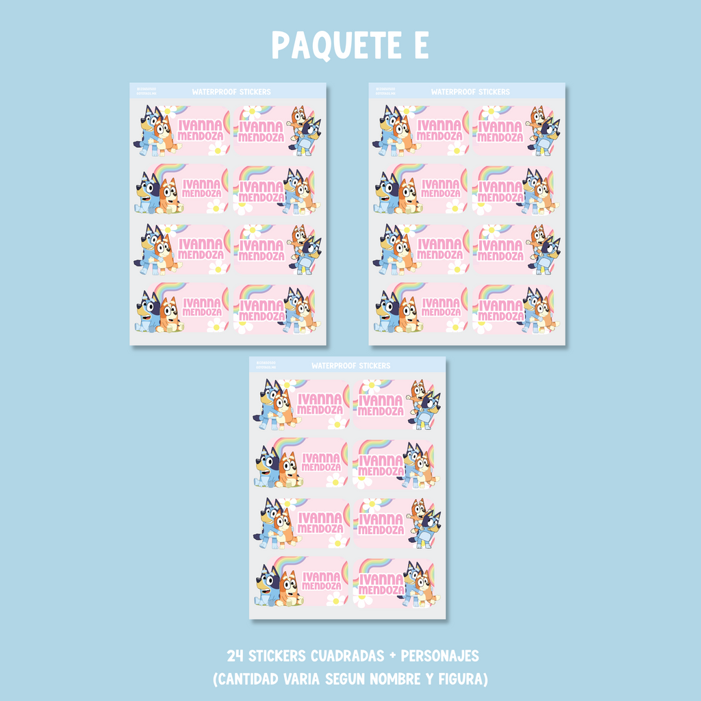 Stickers Bluey Rosa