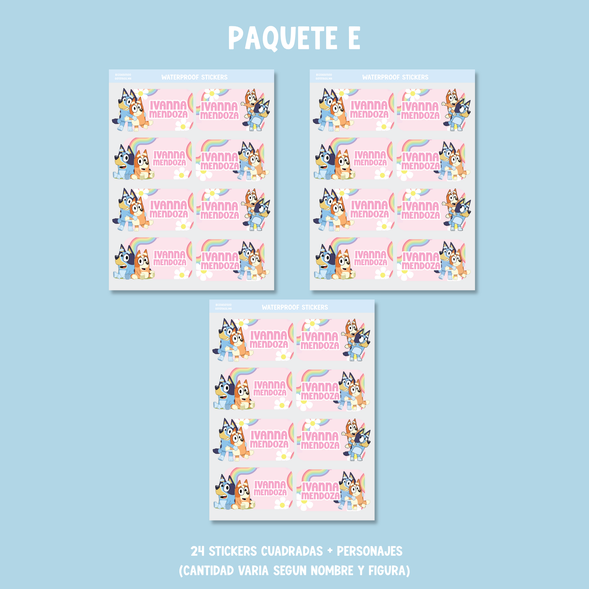 Stickers Bluey Rosa