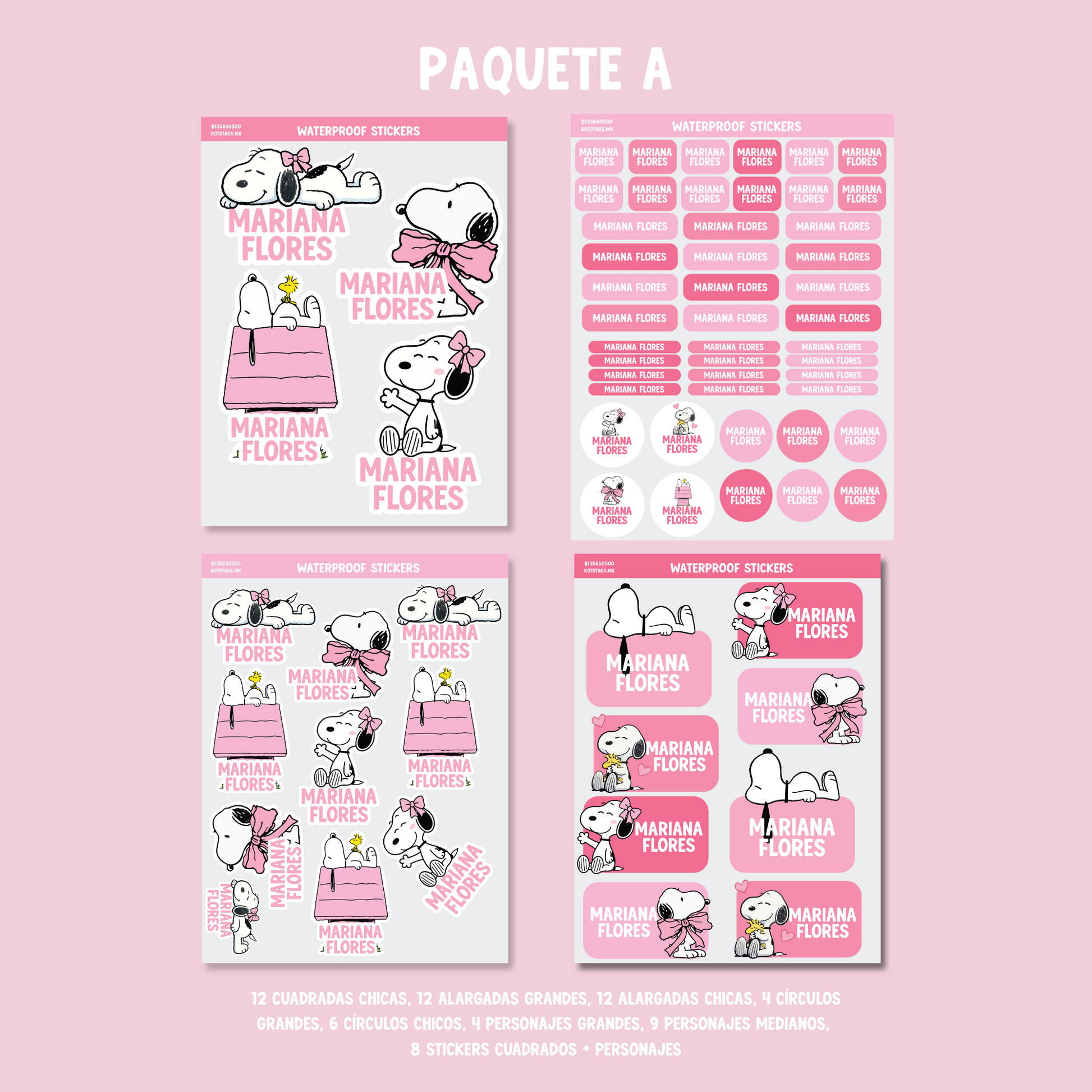 Stickers Snoopy Rosa