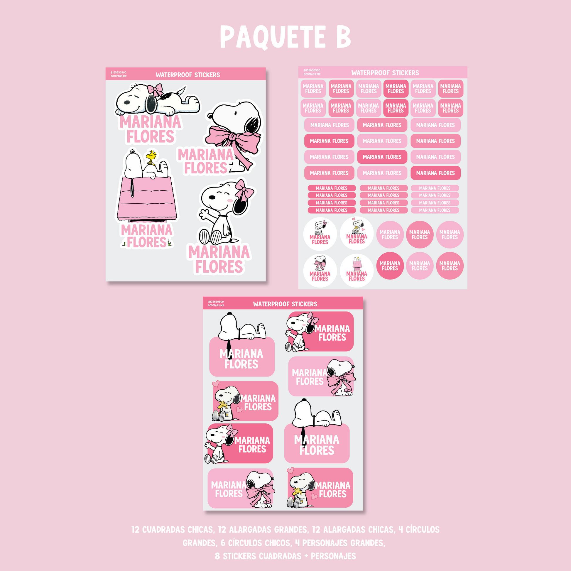 Stickers Snoopy Rosa