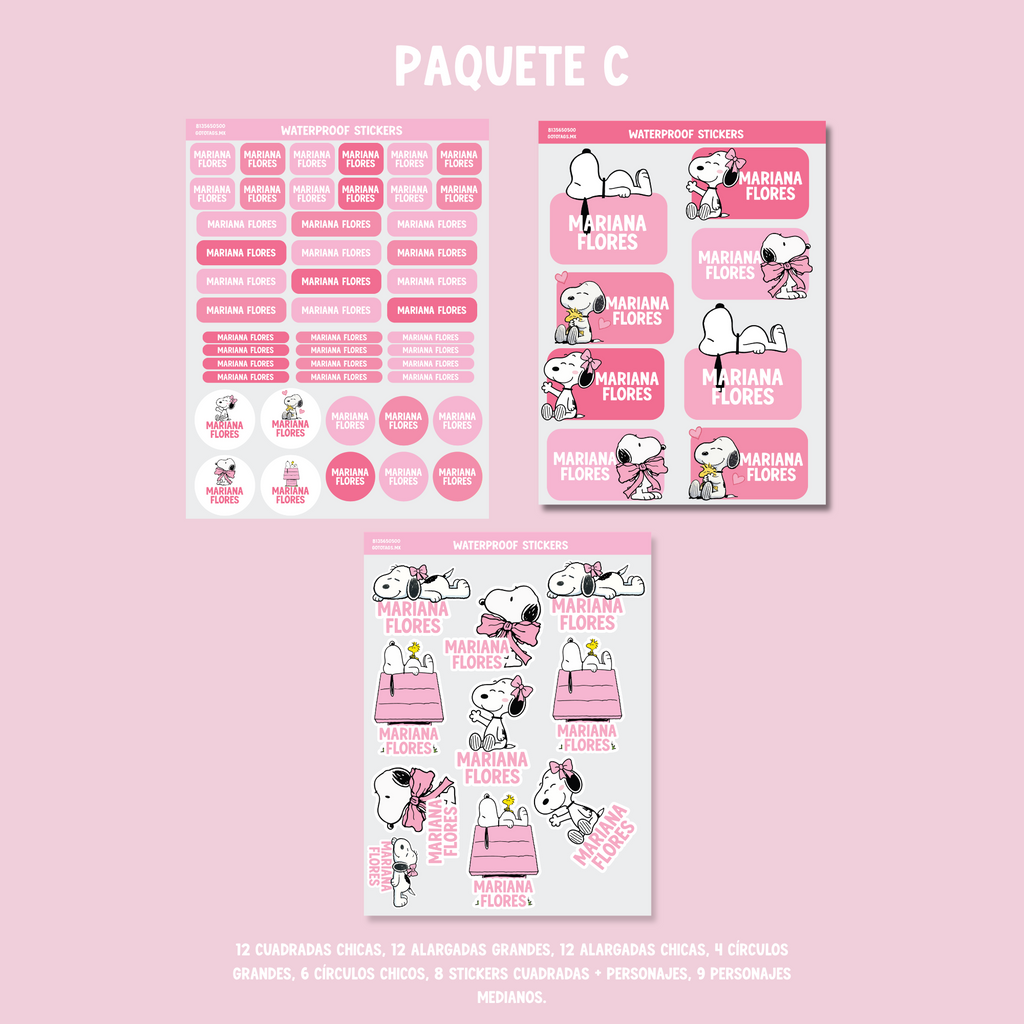 Stickers Snoopy Rosa