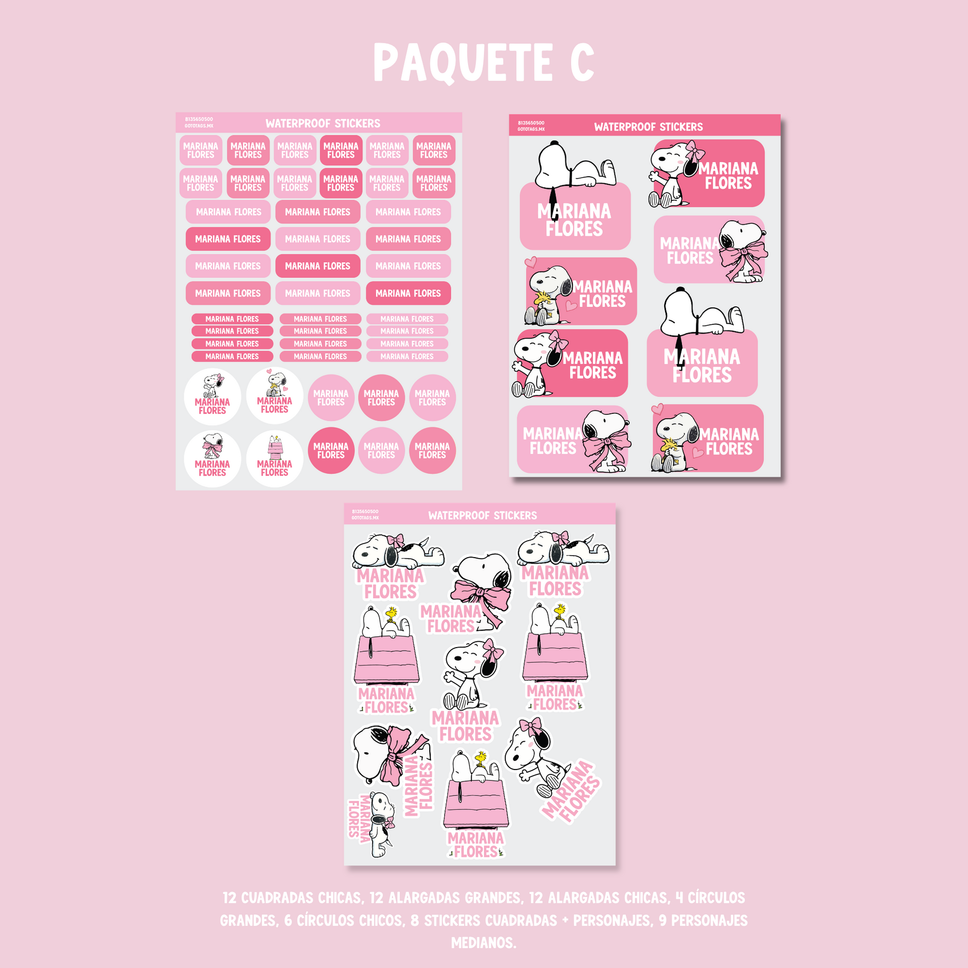Stickers Snoopy Rosa