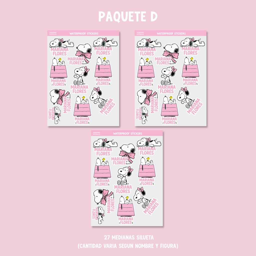 Stickers Snoopy Rosa