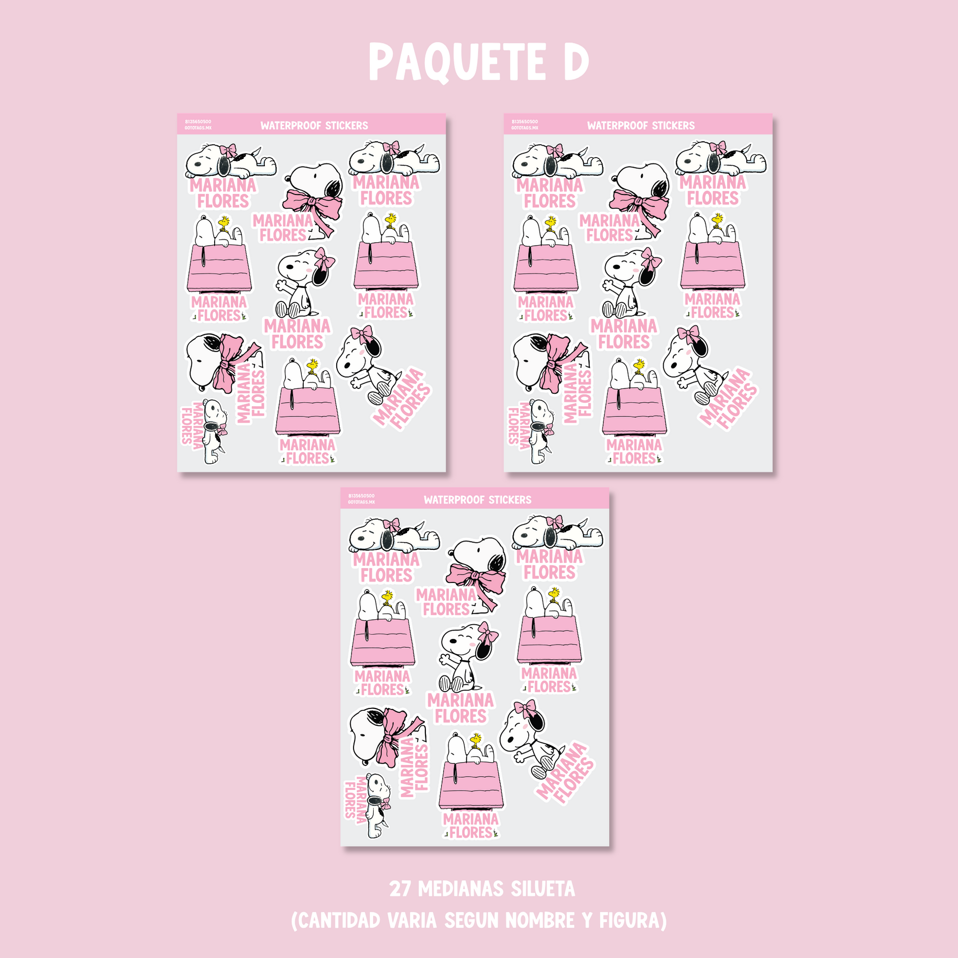 Stickers Snoopy Rosa